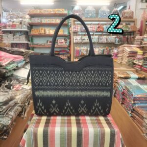 👜🧬กระเป๋าถืองานผ้าฝ้ายพิมพ์ลาย ผ้าพิมพ์ครามลายไทย ทรงเว้าตรงกลาง หรือทรงปากหยัก👜🧬 - Image 23