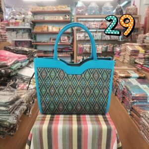 👜🧬กระเป๋าถืองานผ้าฝ้ายพิมพ์ลาย ผ้าพิมพ์ครามลายไทย ทรงเว้าตรงกลาง หรือทรงปากหยัก👜🧬 - Image 10