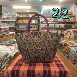 👜🏺🍁กระเป๋าถือรูปทรงกระถางใบเล็ก งานผ้าฝ้ายลายไทย ผ้าพิมพ์คราม 👜🏺🍁 - Image 23