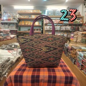 👜🏺🍁กระเป๋าถือรูปทรงกระถางใบเล็ก งานผ้าฝ้ายลายไทย ผ้าพิมพ์คราม 👜🏺🍁 - Image 24