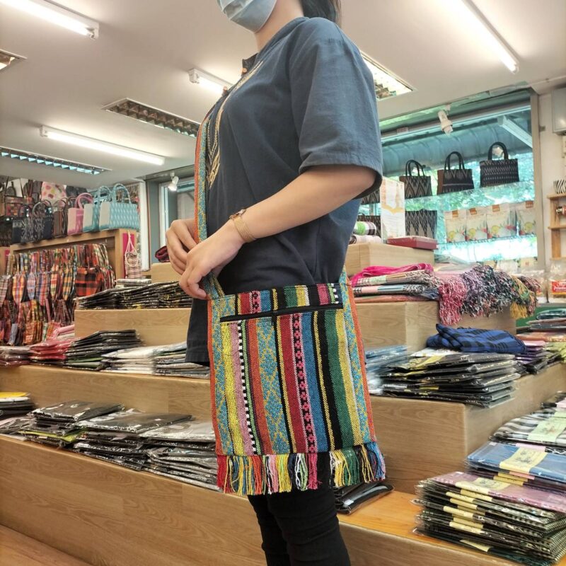 กระเป๋าย่ามผ้านากา/ผ้าพื้นเมืองขนาด 10*10 นิ้ว