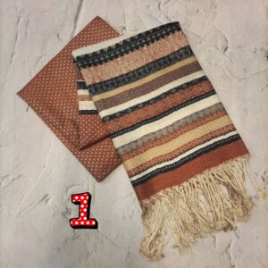 💠🧣ผ้าพันคอพัชมีนา Pashmina กลางผ้าลายลูกแก้ว ชายผ้าลายไทยแต่งพู่ 📌สินค้าไม่ได้แพคใส่กล่อง แพคเกจถุงแก้วใสธรรมดา📌 - Image 2