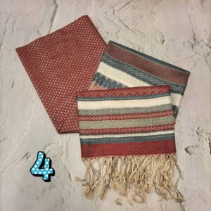 💠🧣ผ้าพันคอพัชมีนา Pashmina กลางผ้าลายลูกแก้ว ชายผ้าลายไทยแต่งพู่ 📌สินค้าไม่ได้แพคใส่กล่อง แพคเกจถุงแก้วใสธรรมดา📌 - Image 5