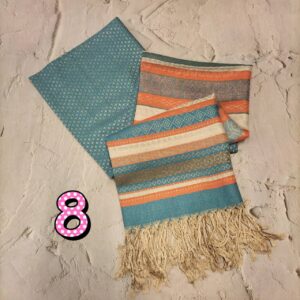 💠🧣ผ้าพันคอพัชมีนา Pashmina กลางผ้าลายลูกแก้ว ชายผ้าลายไทยแต่งพู่ 📌สินค้าไม่ได้แพคใส่กล่อง แพคเกจถุงแก้วใสธรรมดา📌 - Image 9