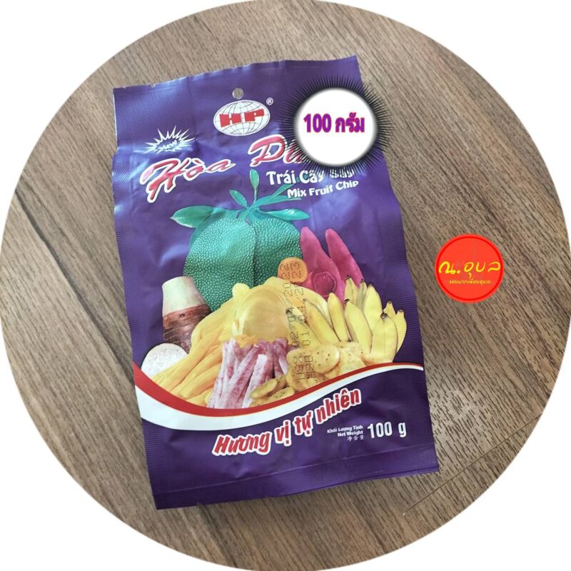 เนื้อผลไม้รวมอบแห้ง(Vietnam Hoa Mix Fruit Chips) ขนาด 100 กรัม
