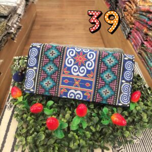 กระเป๋าสตางค์ใบยาวลายปักม้ง กระเป๋าสตางค์ใบยาวลายผ้าลีซู กระเป๋าสตางค์ใบยาวซิปรอบ - Image 5