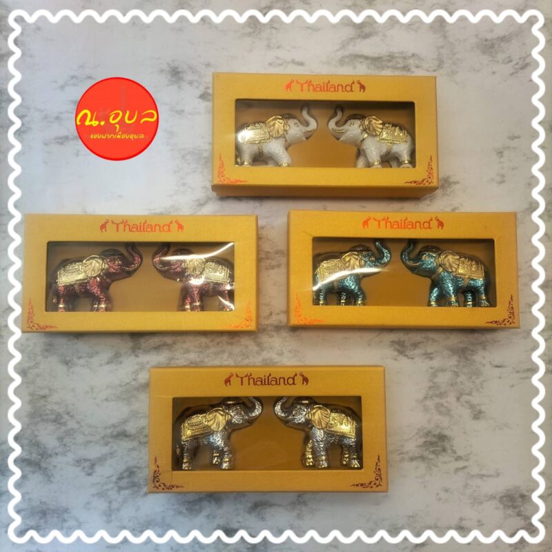 ช้างคู่ M โมเดลช้าง ช้างโมเดล Elephant thailand Souvenir in smile land ของฝากจากไทย