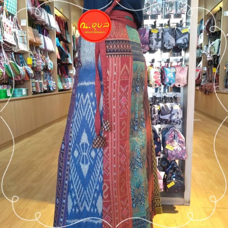 👗💃กระโปรงยาว กระโปรงแฟนซี ผ้าต่อ แบบสายผูกเอว