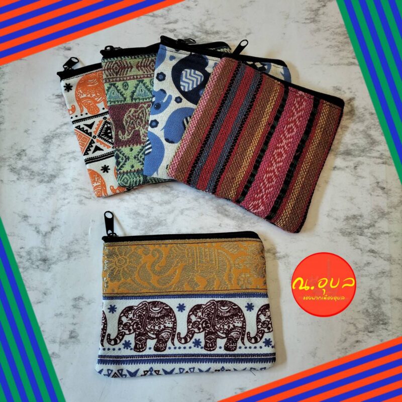👝💰กระเป๋าใส่เหรียญ กระเป๋าลายช้าง กระเป๋าทรงสี่เหลี่ยม คละสีคละลาย 1 ใบ👝💰