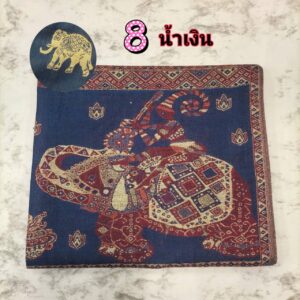 🧣🐘ผ้าคลุมไหล่ ผ้าทอไหมดิ้นทองพัชมีนา Pashmina ชายผ้าลายช้างศึกคู่ 📌สินค้าไม่ได้แพคใส่กล่อง แพคเกจถุงแก้วใสธรรมดา📌 - Image 9