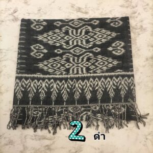 💠❇️✳️ผ้าพันคอฝ้าย Pashmina ลายไทย สีผ้าหน้า-หลัง คนละสี ชายผ้าแต่งพู่โทนดำ-ขาว   📌📌สินค้าไม่ได้แพคใส่กล่อง แพคเกจถุงแก้วธรรมดา📌📌 - Image 3