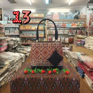 👜➿🧬กระเป๋าถือผ้าไทย 2 ช่องซิป แถมพวงกุญแจกระเป๋าใส่เหรียญ ขนาดใบเล็ก ✅ - Image 14