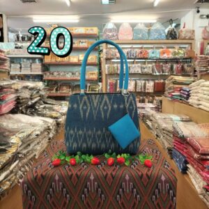 👜➿🧬กระเป๋าถือผ้าไทย 2 ช่องซิป แถมพวงกุญแจกระเป๋าใส่เหรียญ ขนาดใบเล็ก ✅ - Image 21