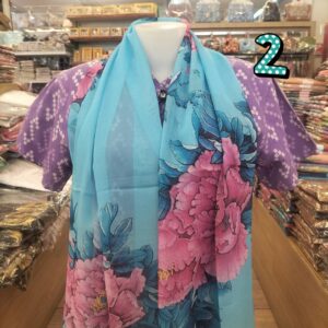 🧣🏵️🌸🌼ผ้าพันคอใช้คลุมไหล่ได้ ลายดอกไม้ เส้นใยโพลีเอสเตอร์ซีฟอง ชายผ้าเรียบ 📌📌สินค้าไม่ได้แพคใส่กล่อง แพคเกจถุงแก้วใสธรรมดา📌📌 - Image 3