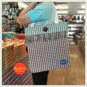 👜🌿🧣กระเป๋าถือสะพายไหล่ได้ งานผ้าพันคอครูสลา สายผ้าดิบ/มีก้นกระเป๋า/ไม่มีซิป