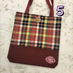 👜🪡🦄กระเป๋าถือสะพายไหล่ได้ งานต่อผ้าขาวม้า สายไนล่อน/มีซิป/ก้นกระเป๋า - Image 6